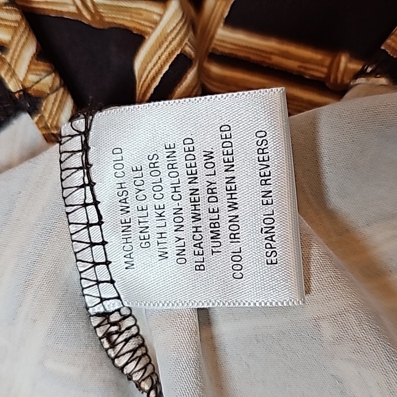 NWT CHARTER CLUB 3/4 SLEEVE BAMBOO PRINT KEYHOLE BEADED PULLOVER TOP - Picture 10 of 13